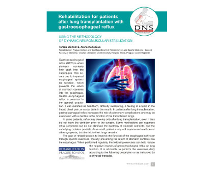 New DNS booklet – Rehabilitation for patients after lung transplantation with gastroesophageal reflux